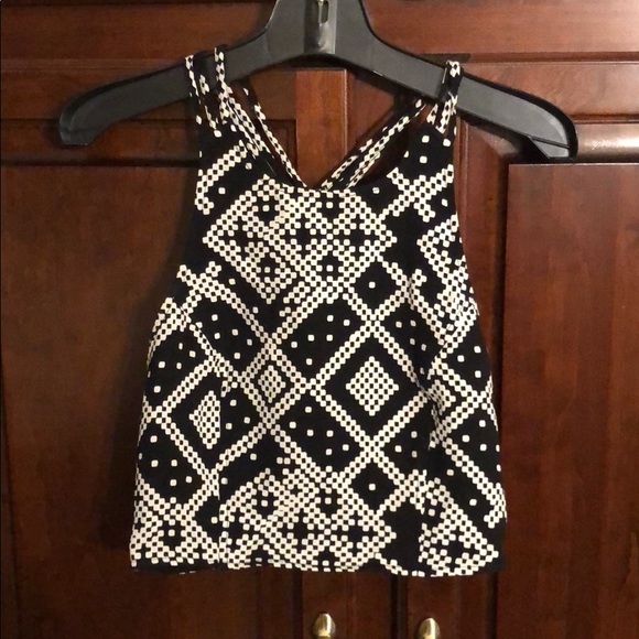 NBD Black and White Halter Crop Top - Picture 1 of 6